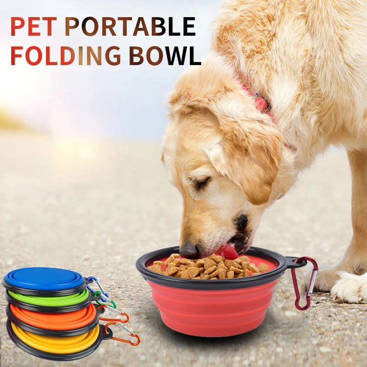2022 Hot Sale Collapsible Portable Dog Water Bowl Foldable Storage Silicone Indoor Outdoor Dog Travel Bowl