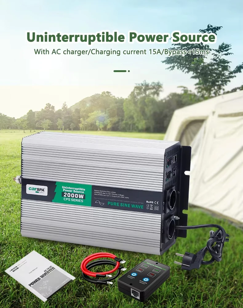 Solar Inverter 2000W with charger 12V OEM German supplier - cps1000 Home inverter with charger