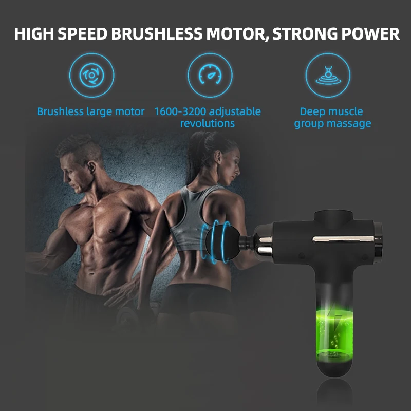 Professional Portable 12 Speeds Pain Relief Muscle Massager Deep Tissue Percussion Massage Gun For Athletes Fitness Enthusiasts