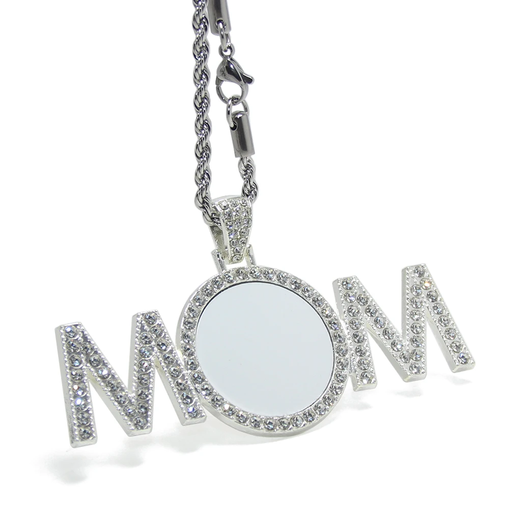 Mom Wholesale Blank Heart Sublimation Blanks Gifts Necklaces Custom DIY Blank MDF Printable Pendant Women  Sublimation Necklace
