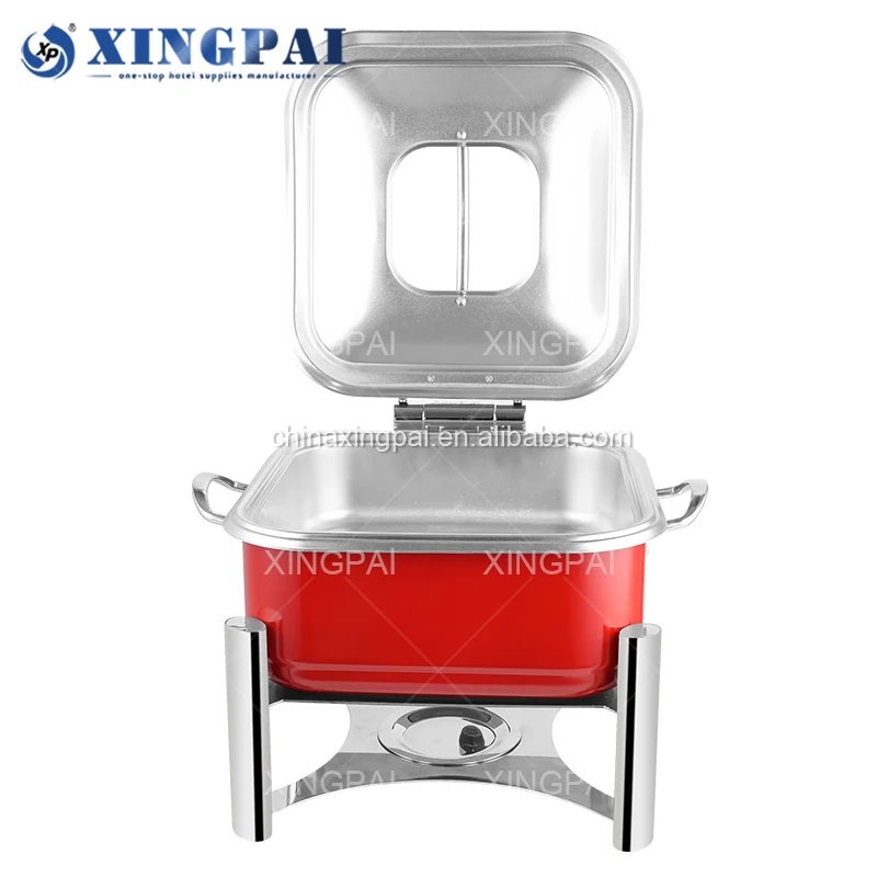 XINGPAI hotel supplies 5 L square chafing dish thickened stainless steel buffet food warmer chafing dishes for wedding