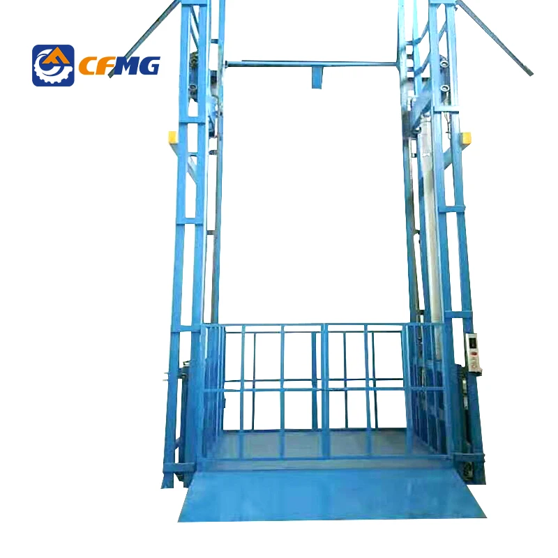 electric cargo elevator manufacturer guide rail freight elevator warehouse cargo lifting platform with CE ISO