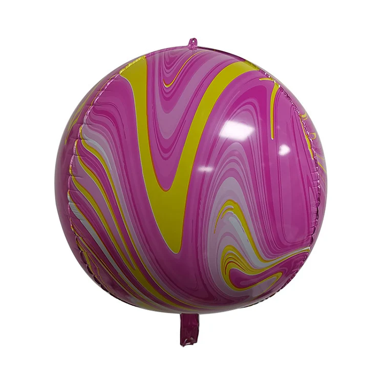 Wedding Party Event Decoration Ballons 22 Inch Helium Mylar 4D Round Marble Pattern Balloons