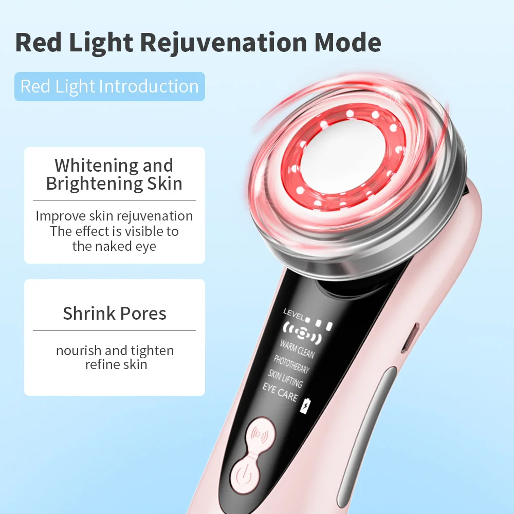 Trending 2024 New Home Beauty Skin Tightening Rejuvenation Face Massager Iontophoresis Led Photon Light Skin Care Beauty Machine