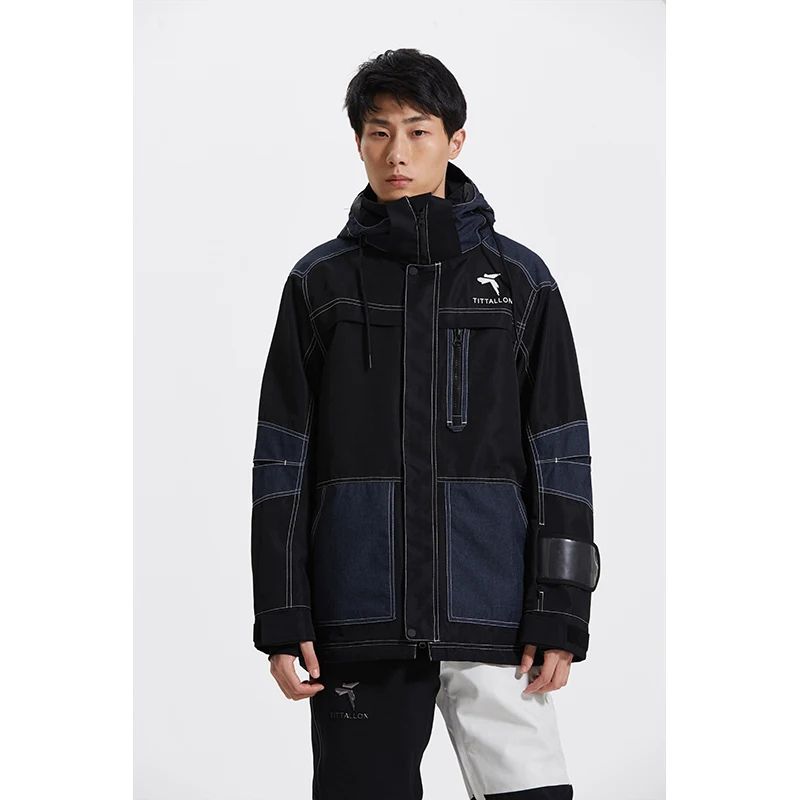 High level Custom Long Winter Unisex  Hoody Rain Wind Breaker Tactical  Waterpoof Snow Snowboard Ski Jacket