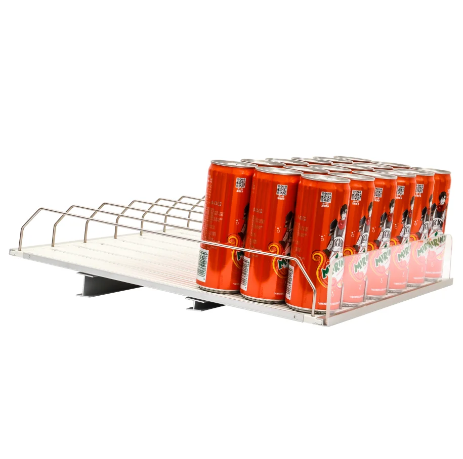 Supermarket shelf Bottle Slider Drink Can Beverage Fridge Divider Pusher Glide Gravity Feed Roller Track shelf system