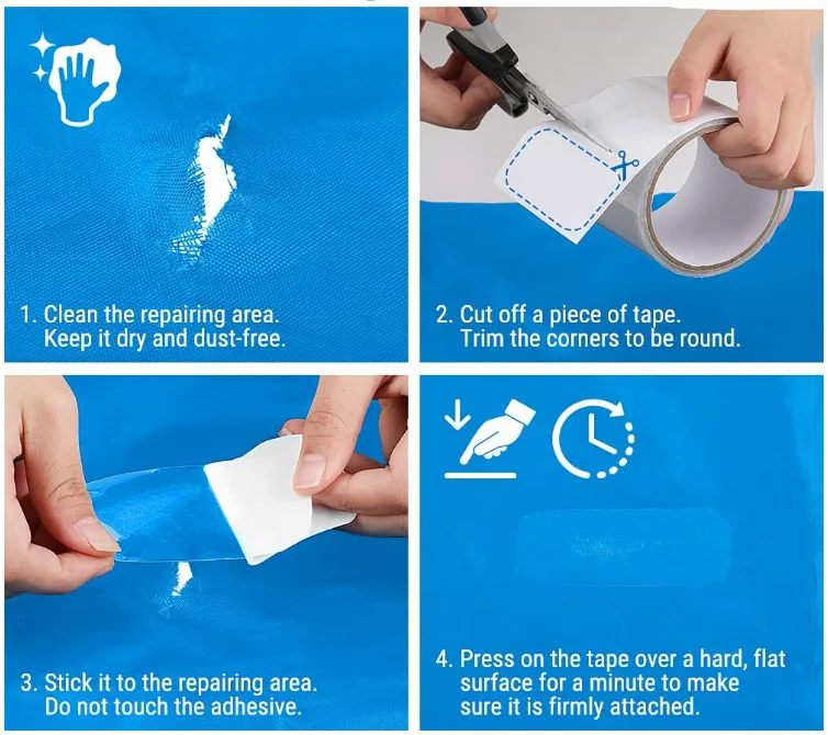 Wholesale Transparent  Self Adhesive Patch Waterproof Plastic Patches TPU Repair Tape For Camping Tent, Inflatable Products