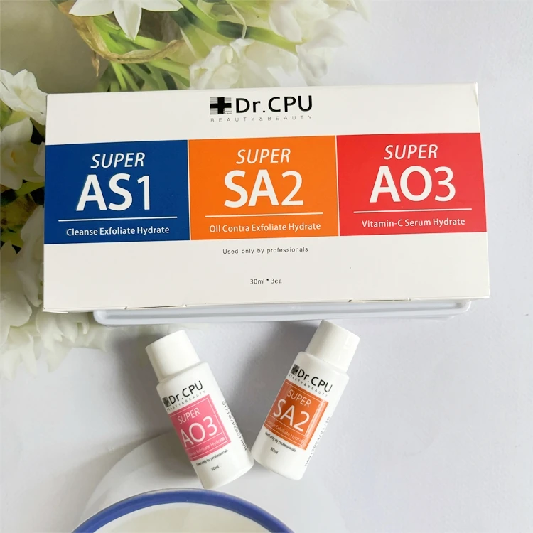 Hot selling AS1 SA2 AO3 3 Bottle Aqua Peeling Concentrated Solution For Water Jet Cleaning Solution Facial