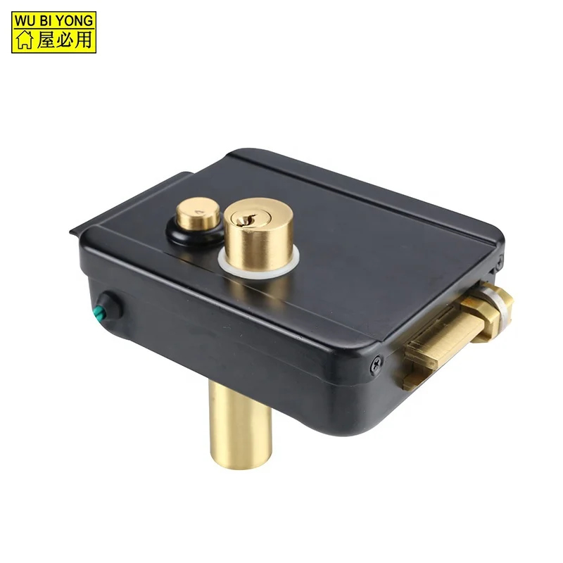 Popular Product 12V DC Electric Door Lock Spray Painting Black Electric Rim Lock