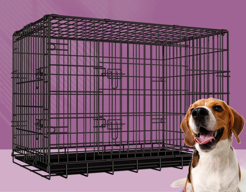 24 30 36 42 48 Inch Iron Small Design Stainless Steel Pet Metal Kennels Dog Cage With Plastic Tray