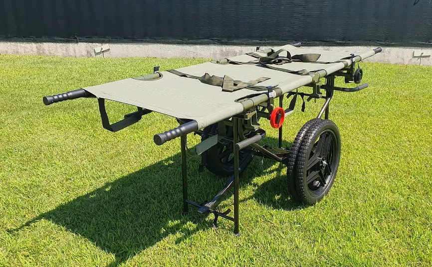 Folding Portable Emergency Transportation Wheeled field Stretcher Carrier Trolley Battle Outdoor Carrying Patients litter Cart