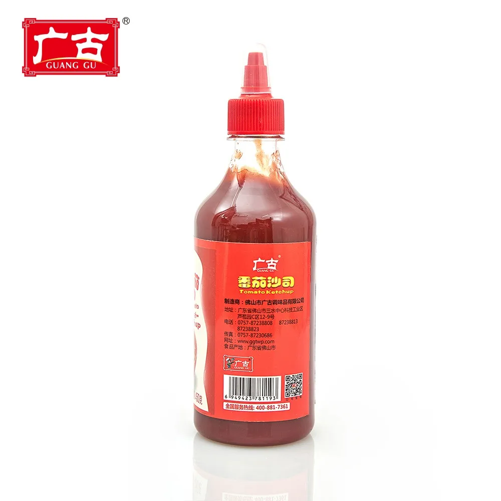 Tomato Jam Squeeze Plastic Bottle 450g Tomato Ketchup Sauce for Snack Bar