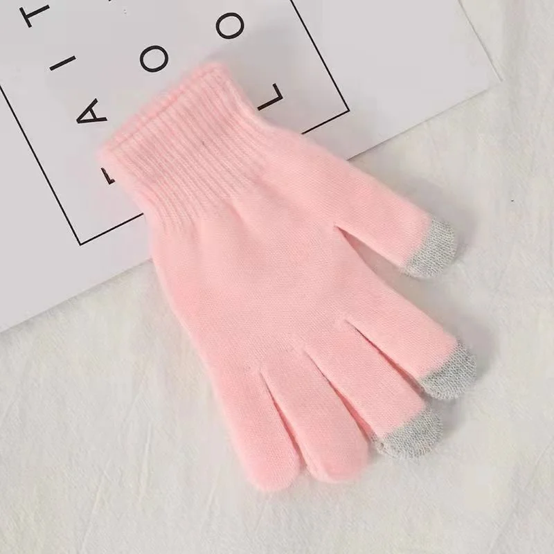 Cheap Price Unisex Gloves Knitted Plan Touch Screen Gloves