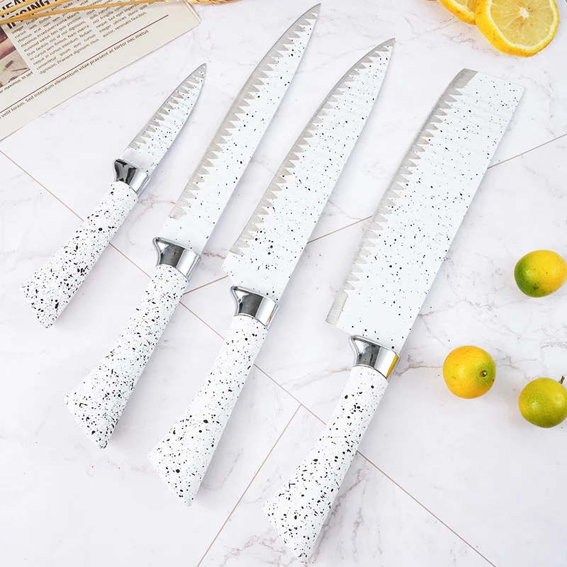 Wholesale Quality New Design Household Kitchen Knife 6 Pieces Of Stainless Steel Plastic Handle Set