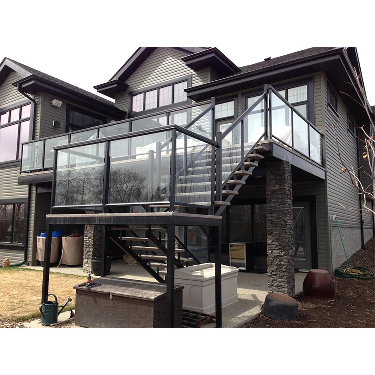 Prima Orien Iron Stair Design Interior Tubular Steel Glass Railing Balcony Railing