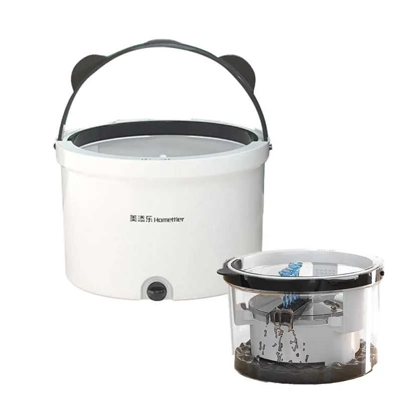 HOMELLTER  magic spin 360 microfiber  cleaning mop and stainless twisted pole mop bucket set home supplies lazy mop slippers