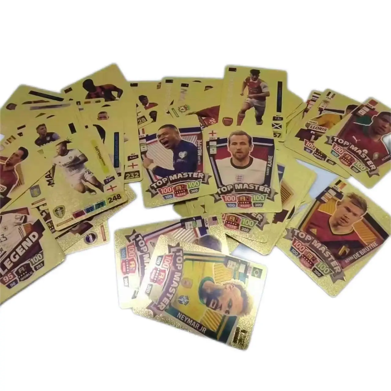 New Arrival Golden English 2022 Qatar World Football Star Collection Card High Quality Playing Cards Gold foil card