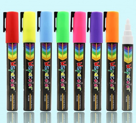 Water-based erasable liquid chalk markers for Window Glass Chalkboard Plastic LED board