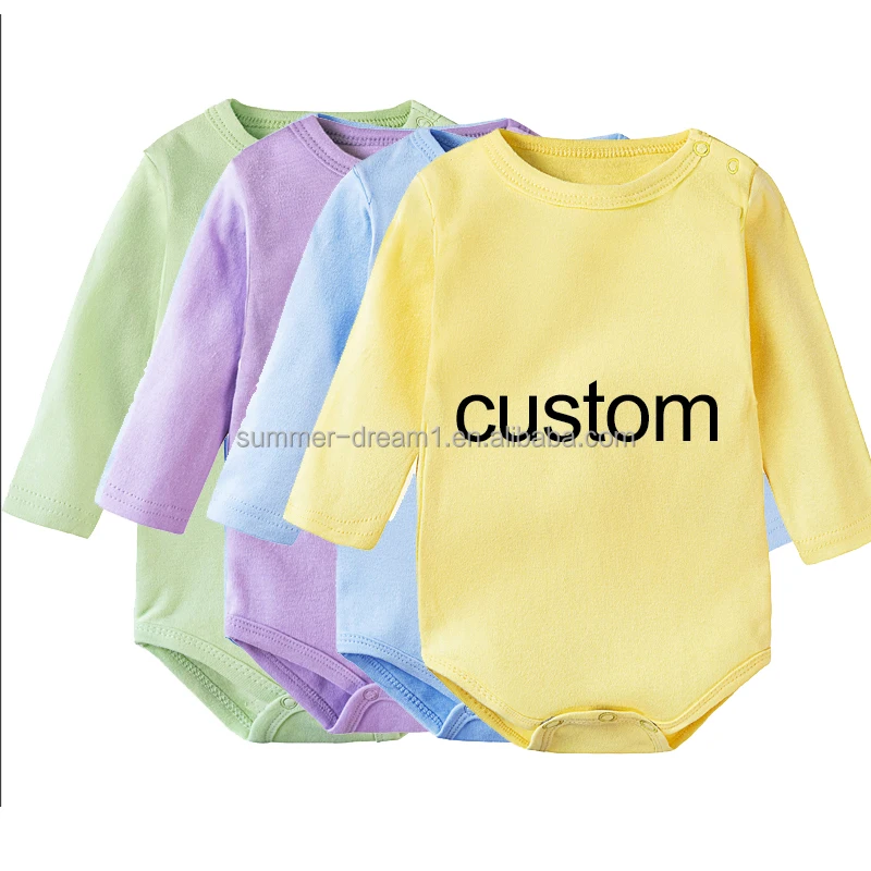 Factory long sleeve my first birthday baby onesie romper pajamas100% cotton newborn boy girl romper custom baby clothes