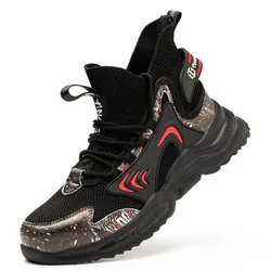 Fashion labor  breathable men work boots industrial steel toe safety sneakers shoes with the lowest price