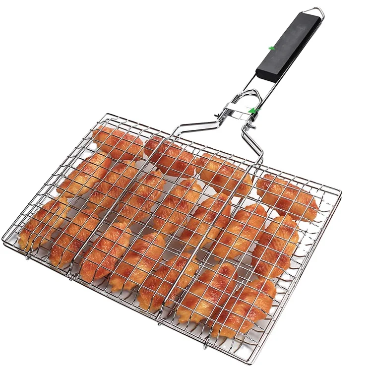 
Горячая Распродажа, квадратная сетка из нержавеющей стали для барбекю, съемная Складная проволочная сетка для барбекю 