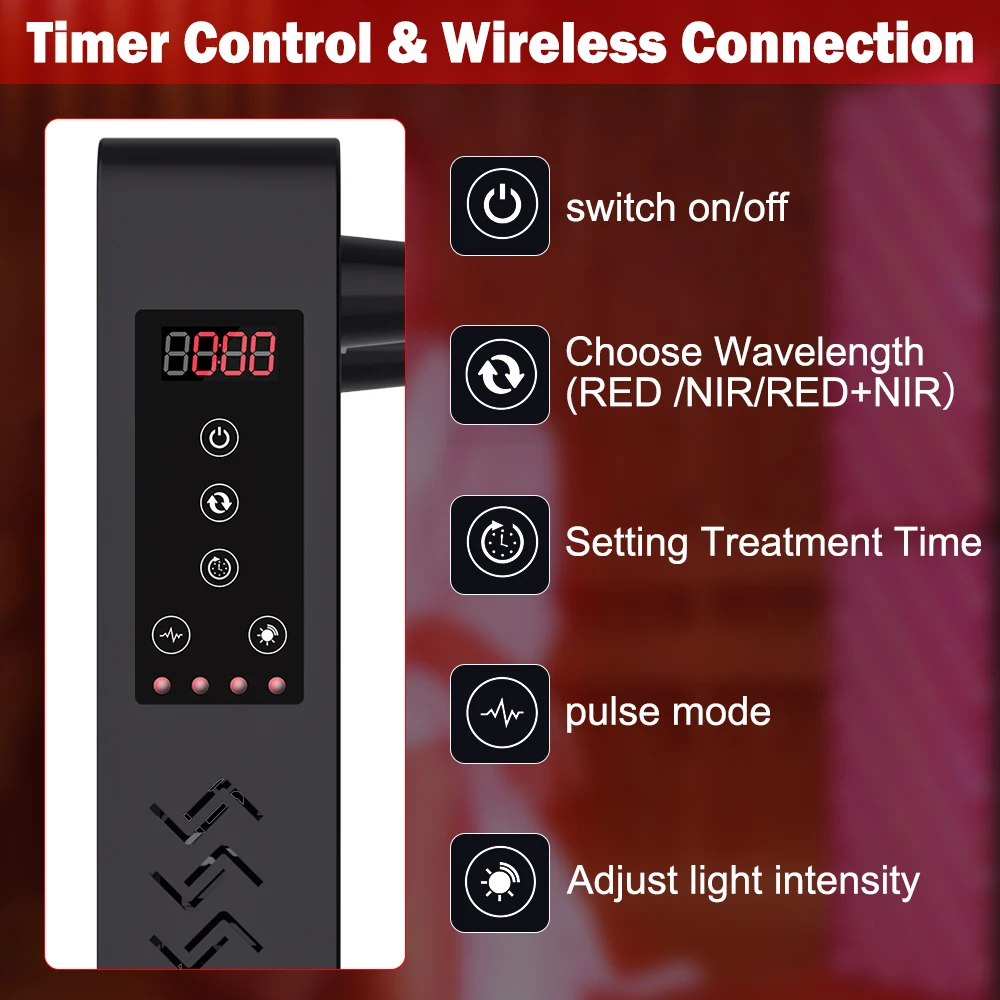 OEM/ODM DAISY CHAIN DESIGN adjustable frequency Infrared Light Therapy bed device 600W led red therapi light pulse for body