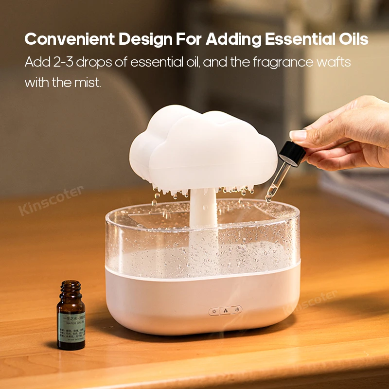 Raining Cloud 7 Colors Night Light Aroma Essential Oil Diffuser H2o Water Drip Rain Cloud Air Humidifier