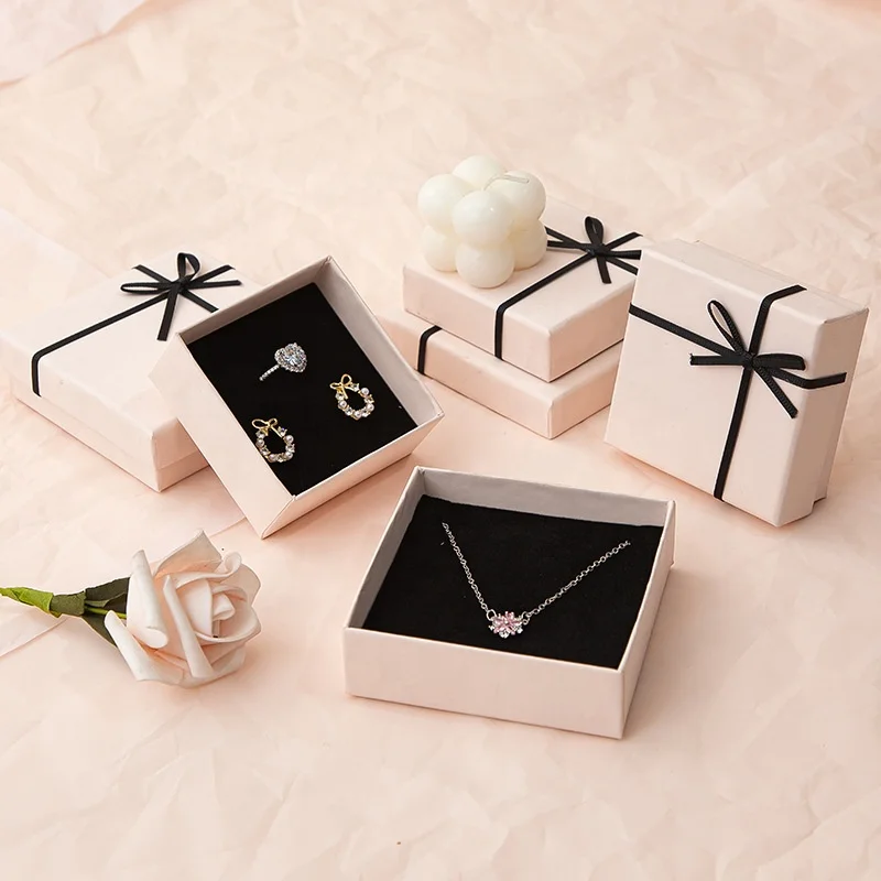 Custom Logo Ring Necklace Bracelet Earrings Jewelry Packaging Boxes  Exquisite Jewelry Gift Box Packaging Set For Small Business