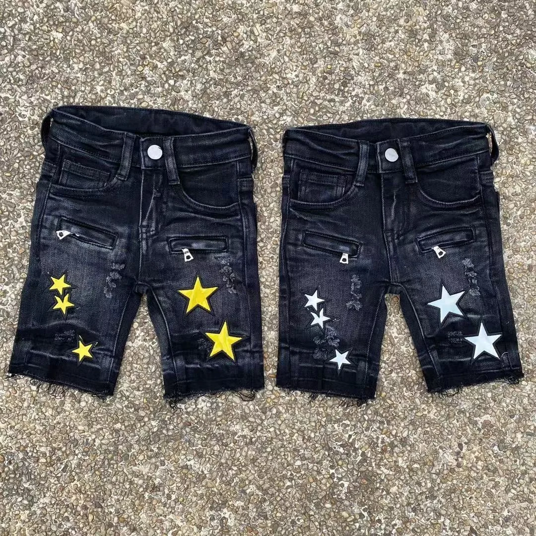 2022 New style Popular Camo Mini Kid Shorts Jean Kids shorts with side stripe Baby denim Shorts
