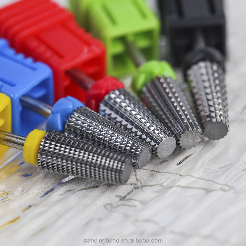 Flat Top Right Hand Use Remove Gel Polish Tungsten Carbide Nail Drill Bits for Salon Manicure
