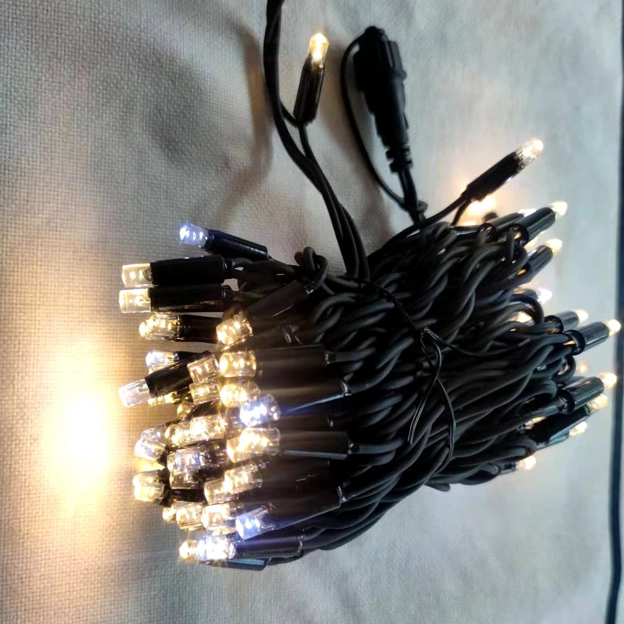 outdoor IP65 light Waterproof  rubber cable holiday light warm white+20%white  Christmas String Light
