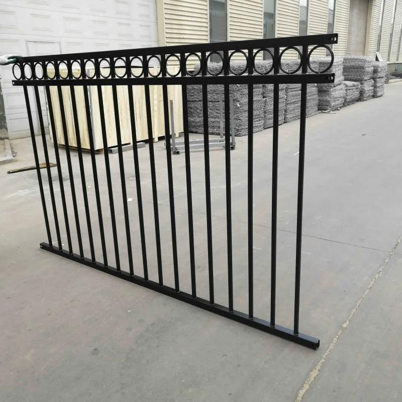 Wholesale Iron Fence Panels Decorative Metal Black Galvanized Steel Picket Fence