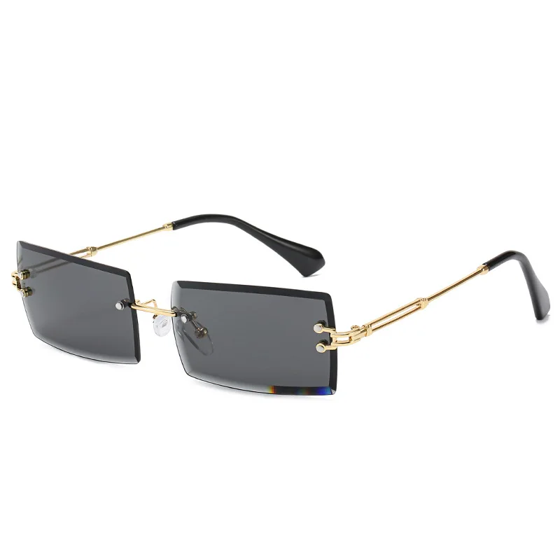 Sunway Eyewear Hot Selling Street Beat Sunglasses Women Fashion Rectangle Rimless Square Sun Glasses for Ladies