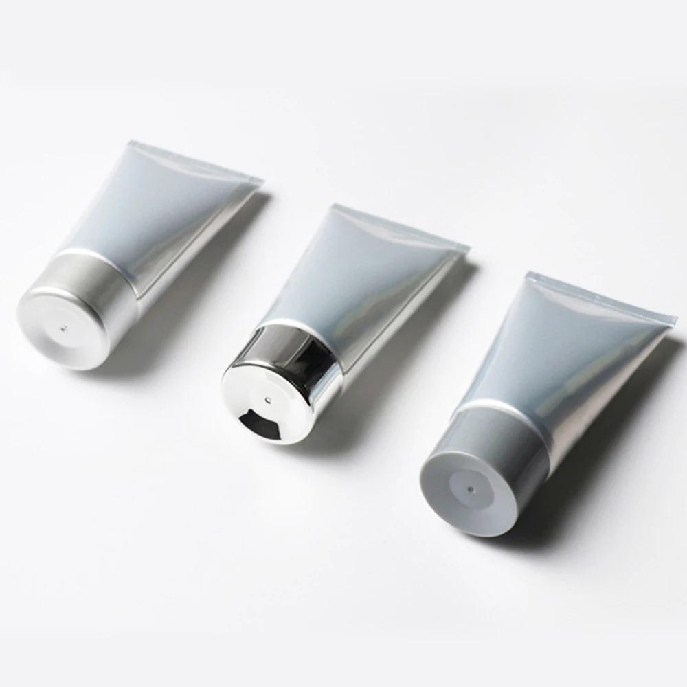 Popular 2024 cosmetic aluminum tubes primer base squeeze tube hand cream facial cleanser lotion tubes