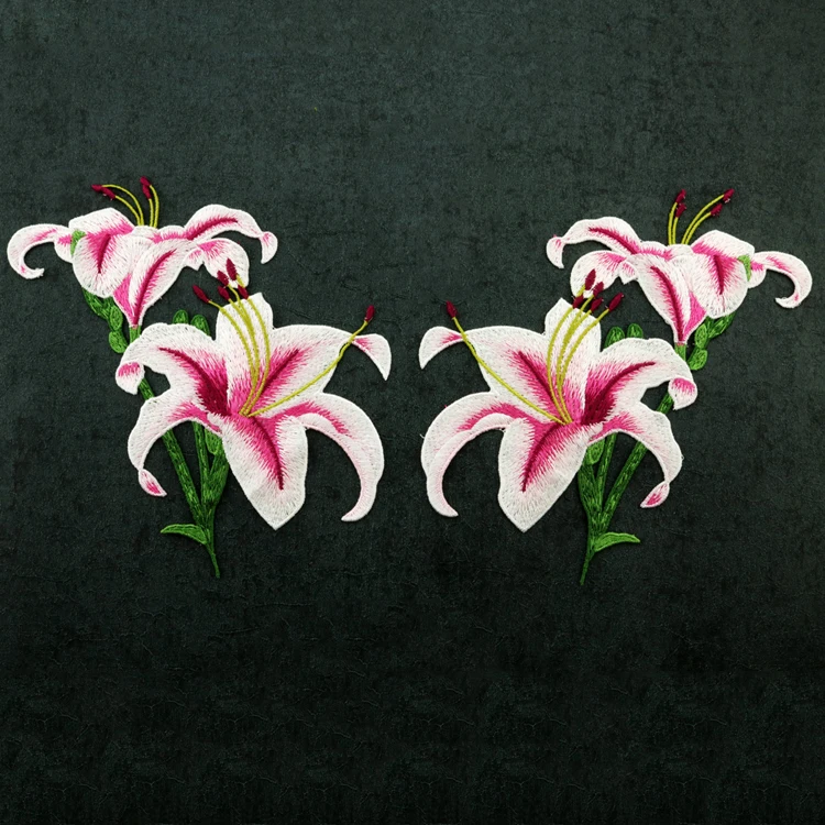 Прямые продажи с фабрики, индивидуальные нашивки для одежды, нашивки с вышивкой на заказ, Индивидуальные Дизайнерские нашивки с цветами