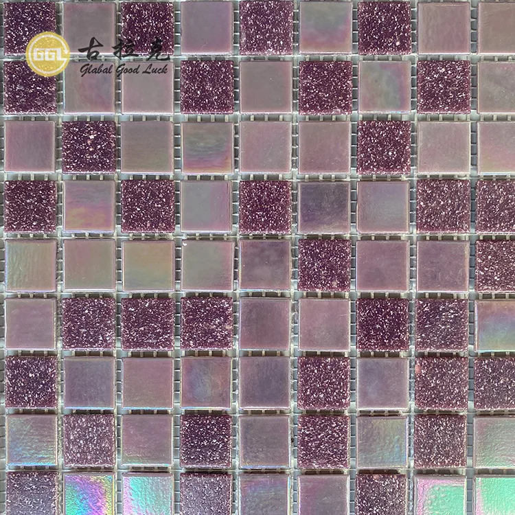 Purple Pink Glass Mosaic Tile Interior Wall Decor Shop Bar Wall Tiles