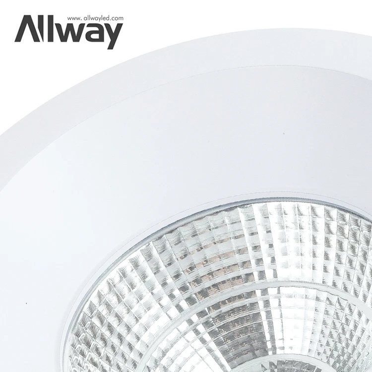 ALLWAY Aluminum Indoor Hotel Home Recessed Mounted Trimless 9w 18w 25w 35w 45w 60w Round COB LED Spotlight