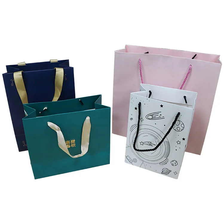 Factory Outlet Sale Custom Logo Plain Shopping Kraft Bags Various Color Blank Clothing Shoe Packaging Cheap Gift Paper Bag