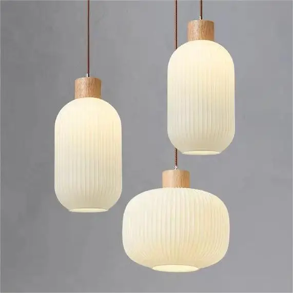 Romantic dining room living room E27 pendant light design models art clothing shop cafe pendant lamp white glass
