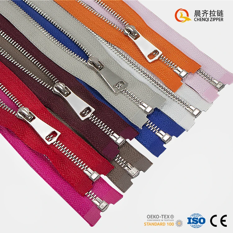 CHENQI оптовая продажа 5 # Серебряная Золотая черная никелевая зубчатая металлическая молния с открытым двухсторонним титановая для