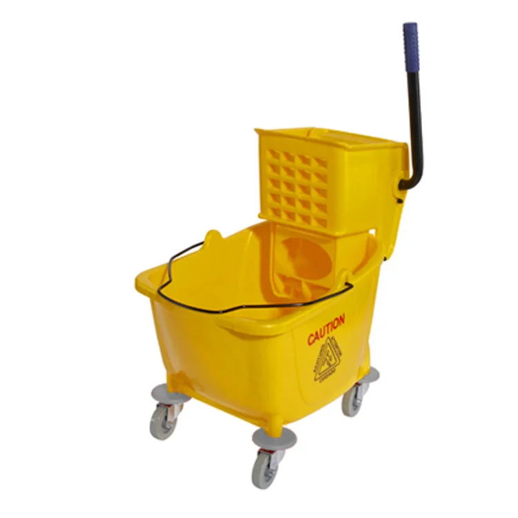Commercial Mop Bucket Wringer Roller Mop Wringer Bucket Double Hand Cleaning Wringer Trolley