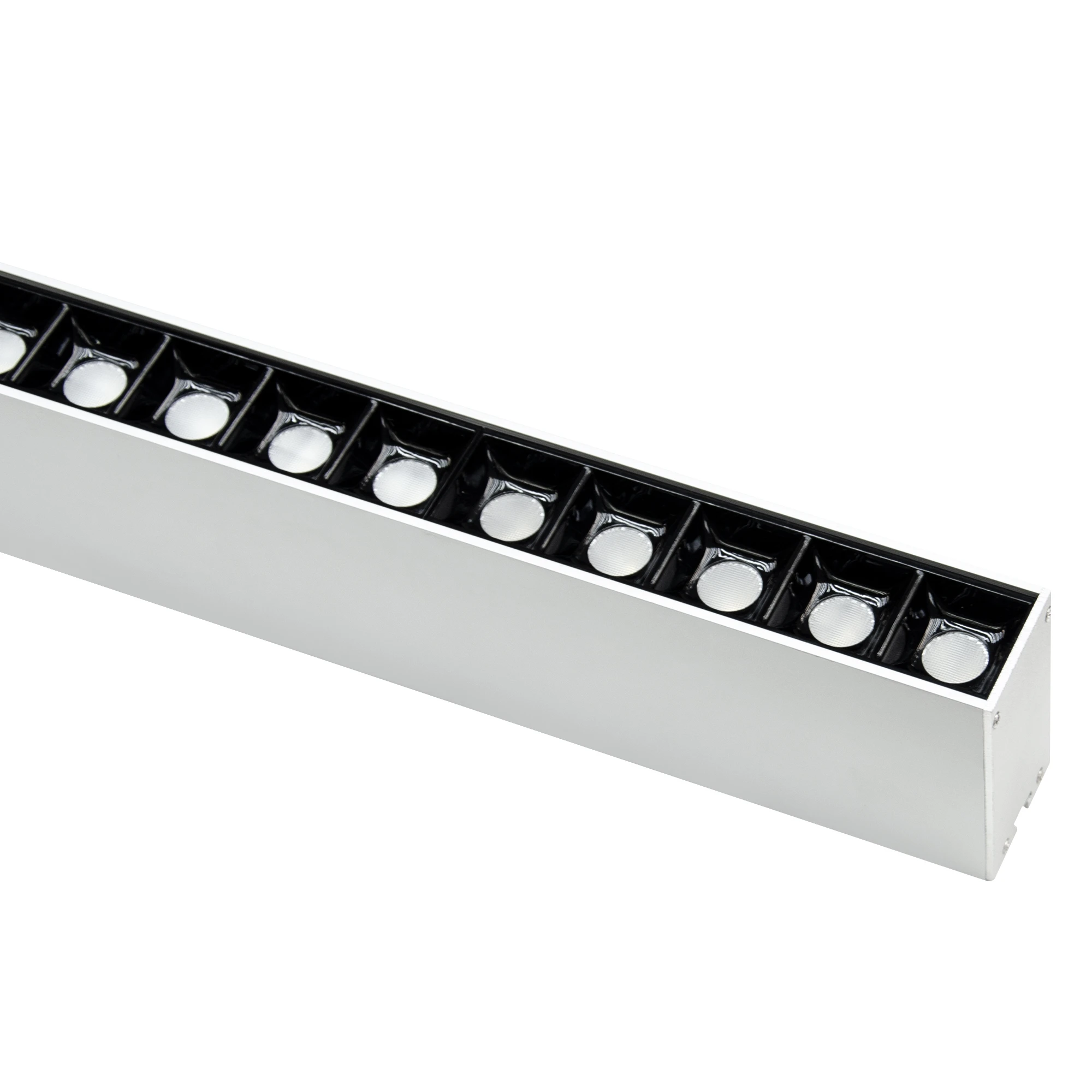 Built-in Power Supply linear pendant light with Anti-glare Reflector Linear Light for Office / Supermarket