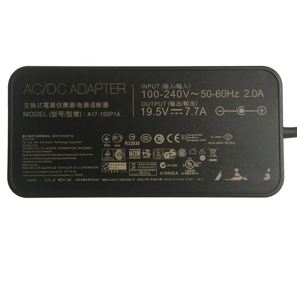 Новый оригинальный 150W 19,5 V 7.7A ноутбук адаптер переменного тока для ASUS G73S G73SW-A1 K580P K470P ADP-150NB D