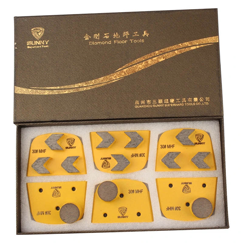 Custom 3 Segment Diamond Tool Arrow Floor Concrete Grinding Shoes Top Grade Trapezoid Plate
