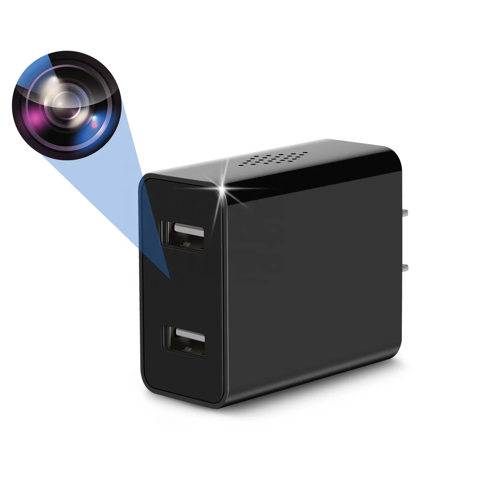 1080P unique design dual USB fast charger WiFi spy camera support motion detection loop recording phone APP remote view