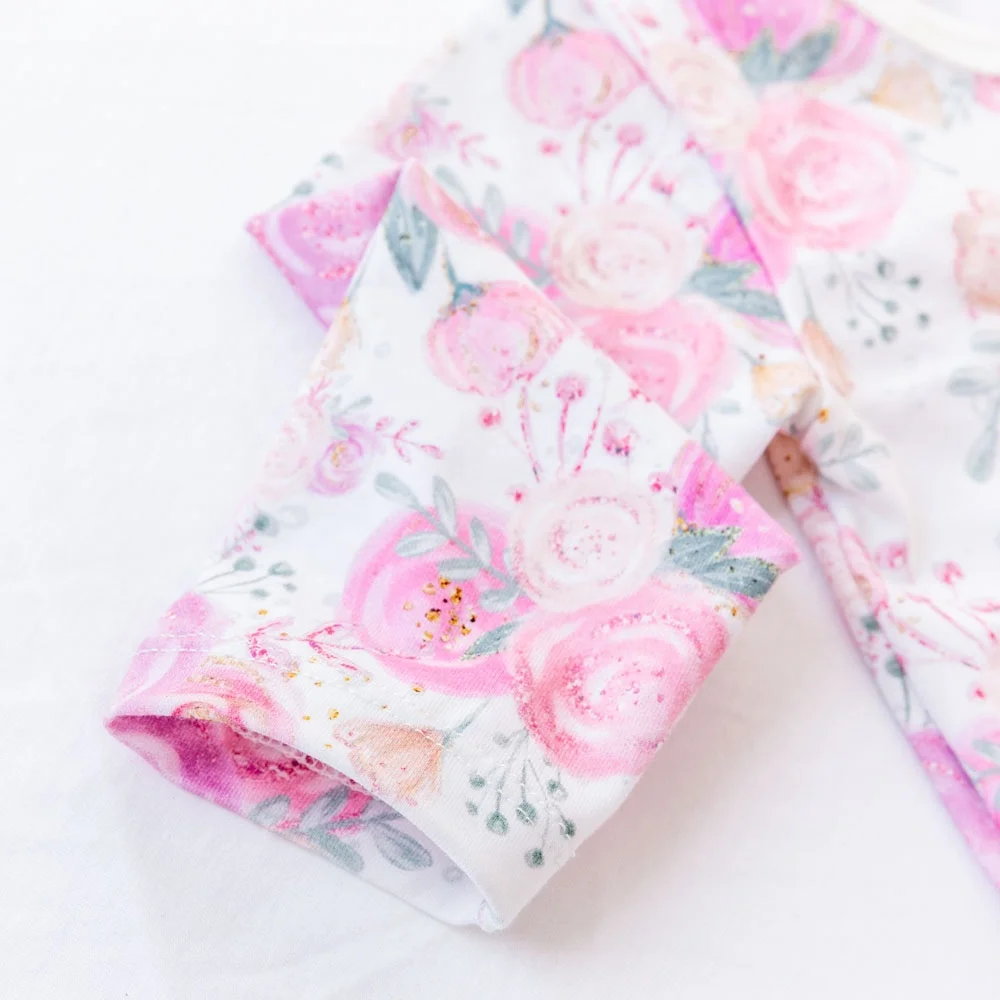 
Wholesale toddler boutique clothes custom design digital printing cotton stretch long sleeve baby girl suit romper 