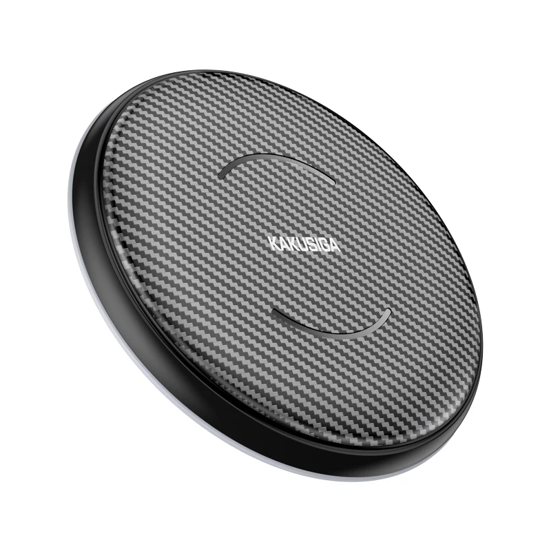 KAKUSIGA New Arrivals Hot Sale PC+Silica Gel+Carbon Fiber Leather Material Magnetic Fast Charging Wireless Charger