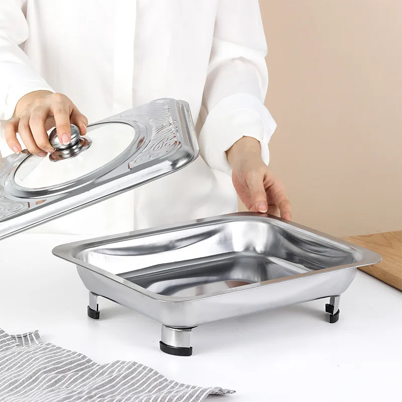 Factory Direct Commercial Hotel Food Warmer Stainless Steel Restaurant Buffet Chafing Dish With Lid