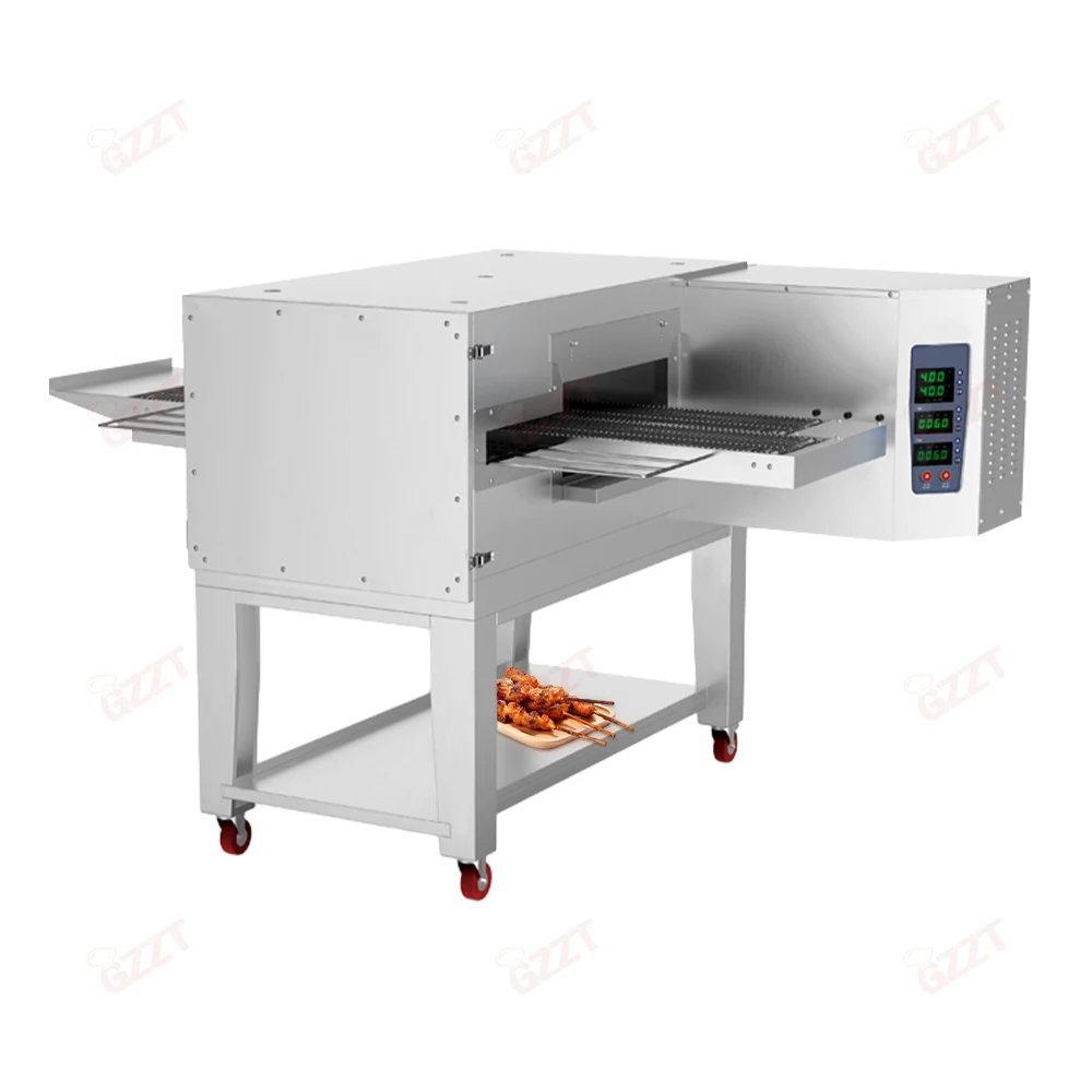 60S Grilling High Efficiency Professional Stainless Steel Conveyor Lamb Kebab Bbq chain Chicken Meat Barbecue Grill Machine