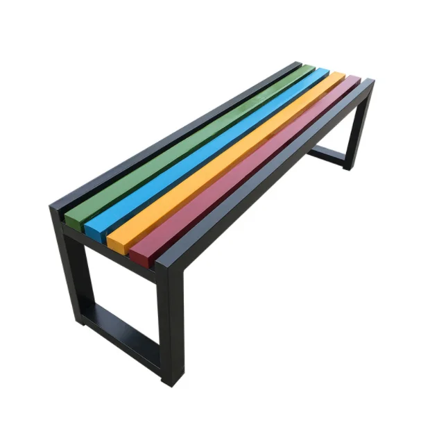 High Quality Modern Outdoor Public Park Metal Steel Solid Garden Patio Wooden Bench